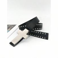 Fashion Women Cross Belt Hiphop Punk Rock Hip Hop Personality Waist Belt black