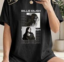 Billie Eilish Graphic Tee Vintage Music Fan Shirt L black