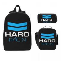 Haro Racn Bluewhite- Old School Bmx Backpack Student BookBag School Bag Laptop Shoulder Bags 3ps Insulated Lunch Bag Pencil Case One Size