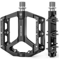 GEWAGE Bicycle 3 Wide Road Hybrid Pedals, Flat, Bearings, High-Speed Rotation, Tread, Anti-Slip, Lightweight, High-Durability, Aluminum, 9/16 Inch, juoda