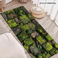 1Pcs Bluestone Moss Non-Slip Washable Area Rug Runner for Entryway, Living Room, Bedroom & Patio 60X90cm gray