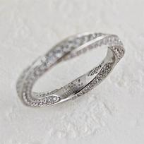 Graf Mobius Ring Full of Diamonds Twisted Flower Couple Ring Simple Temperament Ring No. 8 rožinio aukso spalvos