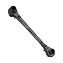 Double Head Ratchet Spanner With Reversible Drive Systems 4 Way Operation Hexagonal Socket Design Carbon Steel gray