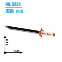 480 vnt. Samurajų kardų konstravimo kaladėlės Ninja ašmenys Katana Japonų anime Drugelio Nichirin peilio kaladėlės Žaislai Vaikams Suaugusiems Original box black