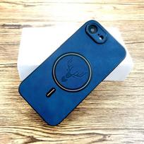 Luxury Leather For Magsafe Case for iPhone 16e 16 15 14 13 12 11 Pro Max Plus X XS XR Magnetic Wireless Charge Shockproof Cover For iPhone13 Pro Max mėlyna
