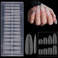 Matte Press On Nail 240Pieces Calibrated Measurements Short Ladder Long Oval Optional Shape Not Glossy Nail Tips gray