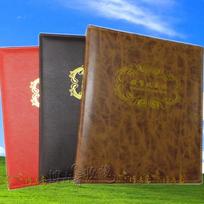PU Leather 3-hole High-end Coin Collection Book Empty Shell Without Inner Pages Banknote Coin Storage Book raudona