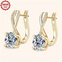 New fashionable and versatile Moissanite high-end women's earrings auksas