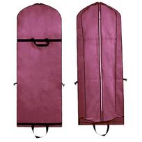 150cm Dress Dust Cover Dustproof Waterproof Dress Robe Storage Protective Bag Foldable Dress Clothes Garment Suit Cover vyno raudonos spalvos
