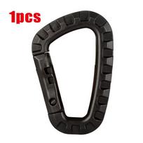 1/5/10pcs Tactical Carabiner Set Plastic Steel Quick Hook Webbing Grimlock Lock Key Chain Outdoor Backpack Karabiner Buckle black