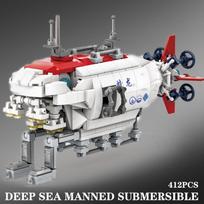 Technical Deep Sea Submarine Jiaolong Building Blocks Creative Manned Submersible Missile Detector Bricks Toys For Gift