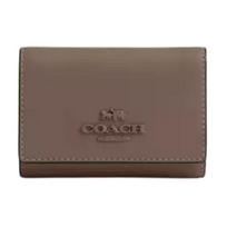 COACH Micro Refined Calfskin Wallet Womens Dark Stone Color One Size