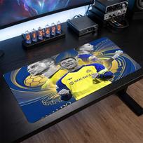 Cristiano Ronaldo Crest Mouse Pad, Extended Non Slip Rubber Desk Mat for Gaming Office Laptop Fan Gift 30cmx60cm（11.8x23.6inch）