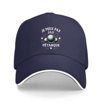 pc Petanque BallsRelated Baseball Cap  Breathable Mesh Back  Polyester Black with Red  White Graphics Perfect blue
