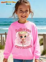 Italian Brainrot Cute Meme Sweatshirt for Girls Clothes Ballerina Cappuccino Print Hoodies Tops Autumn Kawaii Outfits Streetwear 100 pink