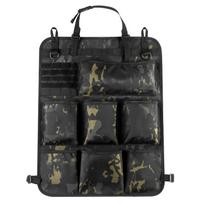 Universal Vehicle Seat Back Organizer Military Style Camo Storage Bag with 7 Pockets Tactical Auto Organizer for Car Truck SUV D beige