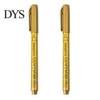 Metallic Permanent Marker 2Pcs Pen Waterproof Smooth Writing Plastic DIY Scrapbooking Paint for Wedding Quick Dry auksinė