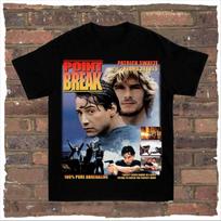 Point Break 90s Action Movie Print T-Shirt Men Women Streetwear Cotton Short Sleeve Casual Top M gray