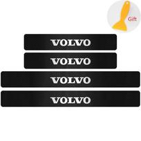 4 vnt. Anglies Pluošto Automobilio Durų Slenksčių Apsauginiai Lipdukai Automobilio Emblema Lipdukas Atsparus Įbrėžimams Volvo Rdesign XC60 XC90 V40 V50 V60 S60 T6 KW0 black