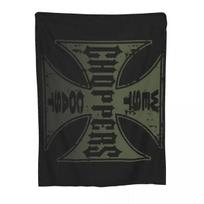 West Coast Chopper Iron Cross Blankets Fleece Super Soft Throw Blankets for Airplane Travel Bedspread Size: 75*100cm, Weight: 230 GSM