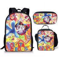 The Amazing Digital Circus Backpack for Students Kids Bookbag with Pencil Case and Lunch Bag Set Waterproof Lightweight School Gift