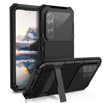 Tvirtas aliuminio metalinis dėklas, skirtas Samsung S26 S25 Edge S24 S23 S22 Ultra, atsparus smūgiams, su laikikliu, apsauga nuo dulkių, ekrano apsauga Galaxy S25 Ultra sidabras