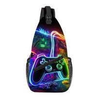 Game Console Chest Bag Boy/Girls Best Gift 2D Cartoon Large Capacity Outdoor Sports Leisure Fashion Fitness Bag for Children