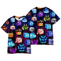 Blox Fruits Inspired Graphic T-Shirt, Cool Casual Streetwear for Everyday Wear S blue