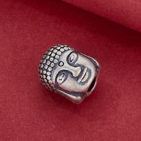 Double-Sided S925 Sterling Silver Buddha Head Spacer Beads for DIY Bracelet Necklace S925 Silver gray