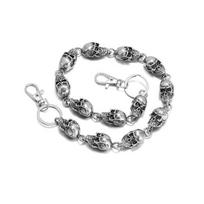 Vintage Punk Heavy Waist Chain Rock Skull Pants Chain Cool Men Punk Belt Chain  Jeans gray