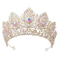 Karališkos Karalienės Violetinė Karūna Didelė Diadema Nuotakos Tiara Elegantiška Vestuvių Šventės Princesės Karūna Plaukų Aksesuaras Moterims white