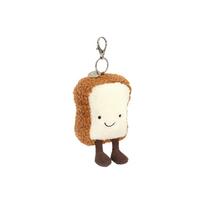 JELLYCAT Fun Food Series Toast Charm Item Doll Plush Pendant 13cm High Box Not Included white