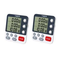 3 Channel Digital Timer Multifunction 3 Channel Timer with Memory Function Portable for Kitchen Laboratory & Sports gray