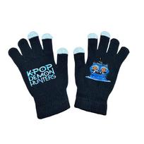 Kids Boys Girls Demon Hunters Derpy Printed Velvet Autumn Winter Warm Knitted Gloves one size fits all white