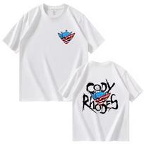 WWE Cody Rhodes Pure T-shirt Men's Fashion  Short Sleeved Women's Casual Cool Harajuku T-shirt Fight Competition S white