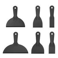 6 Pack Plastic Putty Knife for Various Use Putty Knife Set Spackle Tool Set of 6 Plastic Paint Scrapers 1 black