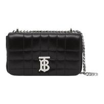 Burberry Lola Bag Adjustable Chain Shoulder Strap Silver Logo Lambskin Mini Crossbody Bag Women bags Black 80648501 Basic Set (Bag+Dust Bag) black