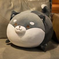 Non-Toxic 35-70Cm Lovely Fat Shiba Inu & Corgi Dog Plush Toys Stuffed Soft Kawaii Animal Cartoon Pillow Dolls Gift 35cm beige