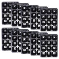 12 Holes Vegetable Seedling Pots Seedling Tray Garden Pots Durable Seed Germination Plant Flower Pots Grow Box for Planting White gray