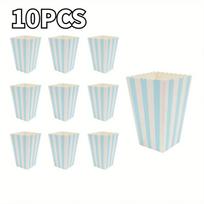 Striped Popcorn Boxes Disposable Paper Snack Containers for Party Movie Night Birthday Wedding Events Food Serving Supplies 10pcs