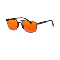 SHINU Better Sleep Red Lens Blue Light Blocking Orange Lens for Game Glasses Husband Gift Double Bridge Eyeglasses Men orange