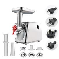 110/220V Electric Meat Grinder & Sausage Stuffer with Vegetable Cutter 220V UK Plug gray