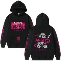Angel Dust Hoodie Hazbin Hotel Graphic Print Anime Pullovers Fleece Demoncore Cute Edgy Trendy Oversized  Women Men Clothing S black