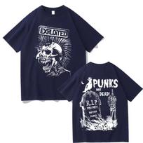 Karštas išpardavimas Rock grupės The Exploited grafiniai marškinėliai Punks Not Dead spaudas Marškinėliai Vyrams Moterims Hip Hop Gotikiniai Pankiški Dideli Marškinėliai S