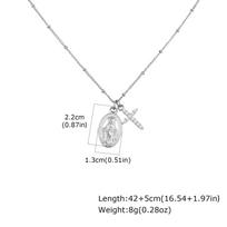 Religious Holy Virgin Mary Pendant Necklace Zircon Cross Gold Plated Beads Chain Necklace for Women Amulet Prayer Jewelry