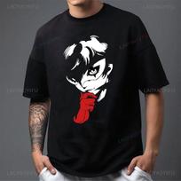 Persona 5 JOKER Take Your Time Anime Gaming T-shirt Camisa Graphic T Shirts Cotton O-neck Print Tops Streetwear Harajuku Clothes S įvairiaspalvis