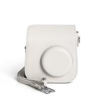 Retro Camera Bag For Instax Mini SE With Shoulder Strap High Quality PU Leather Cover Protective Fashion Cute Camera Case pilka