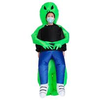 Halloween Alien Hug Inflatable Prank Costume for Stage and Party One Size green