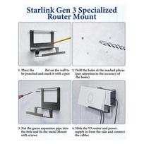 A96I-Starlink 3 kartos maršrutizatoriaus laikiklis, Mesh maršrutizatoriaus 3 kartos ir maitinimo šaltinio 2-in-1 metalinis sieninis laikiklis, Starlink montavimo rinkiniui white