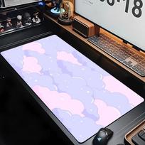 Large Pink Pastel Cloud Mouse Pad Kawaii Cartoon Desk Mat Antislip Rubber Extended Long x Table Mats Gaming Keyboard Pads 800x400x2mm white